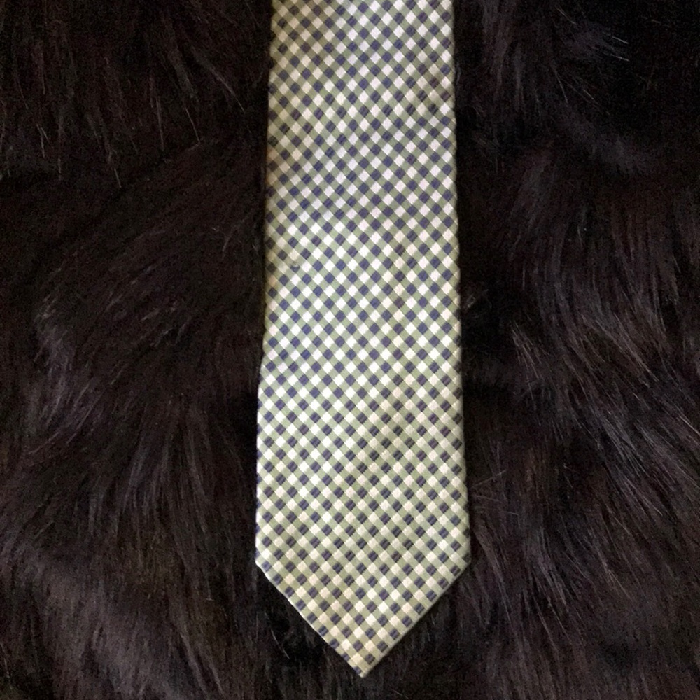 Nautica Silk Green & Blue Plaid neck tie.
